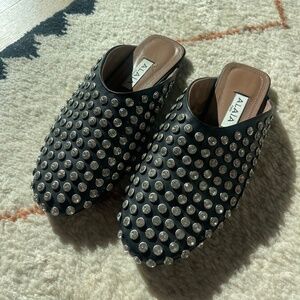 Alaia studded mules